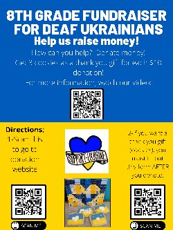 flyer with qr codes to links for fundraiser